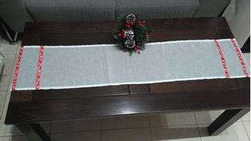 Снимка на Коледна декоративна лента за маса "Коледни снежинки"  -  25/130см